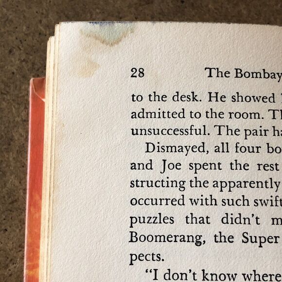 Vintage 1970 Hardy Boys Kids HC Book Bombay Boomerang Pentagon Mercury Mystery - Picture 5 of 16